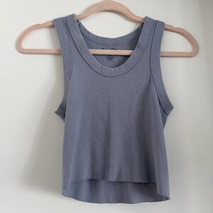 Brandy Melville Conner Blue Ribbed Tank Top